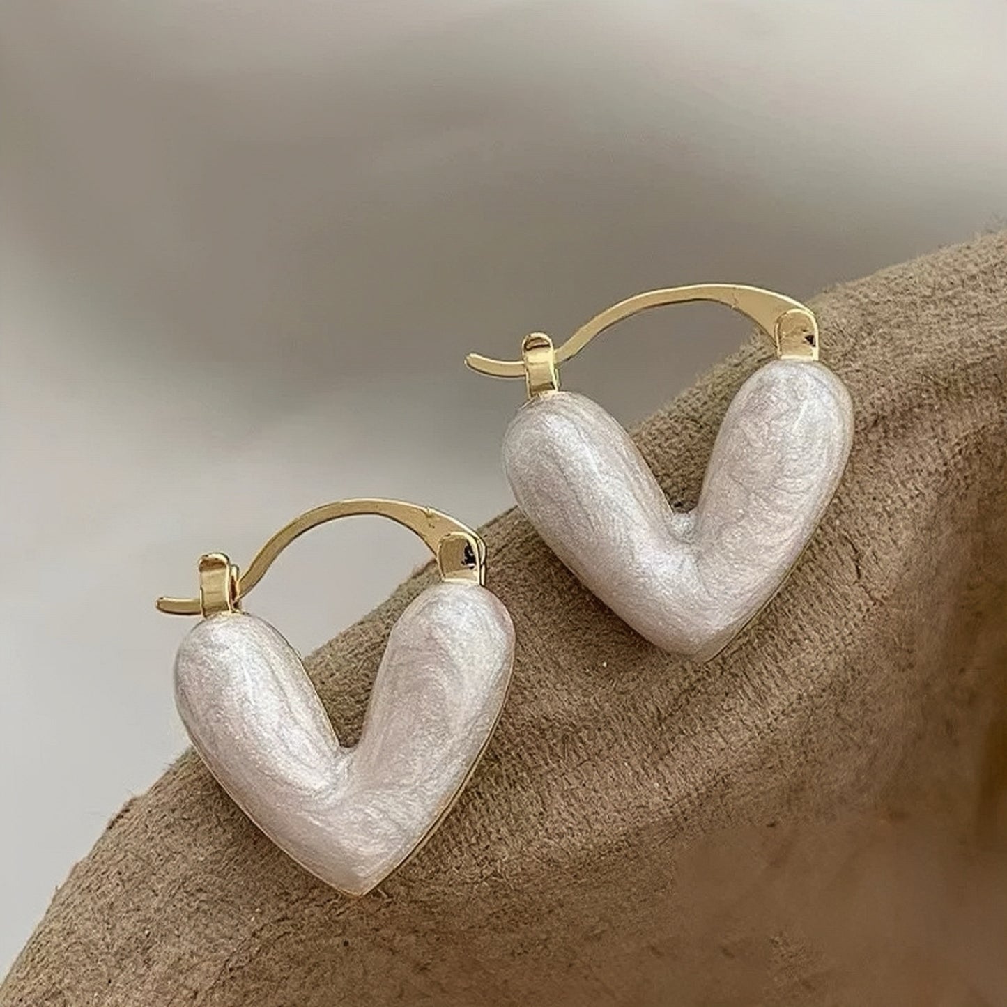 V Heart Earrings
